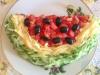 Görögdinnye saláta csirkével: lépésről lépésre receptek fotókkal a főzési folyamatról Görögdinnye szelet saláta
